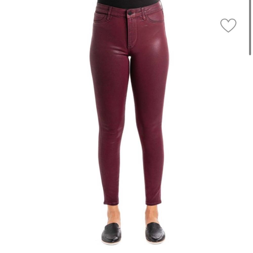 Articles of Society Hilary Burgundy High Rise Coated Skinny Jeans